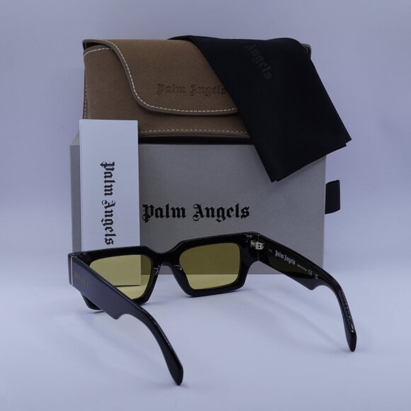 Palm Angels PERI086 HYDE 1018 Rectangle Sunglasses - Black/Yellow - Picture 6 of 11